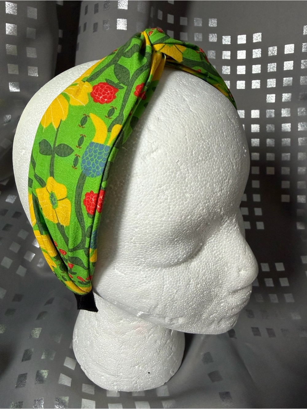 Adult Bright 60s Style Floral Knotted Headband Hair Accessory
